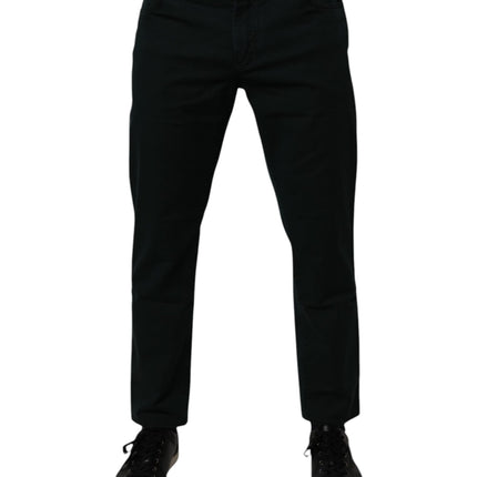 Dolce & Gabbana Dark Green Cotton Loose Men Denim Jeans
