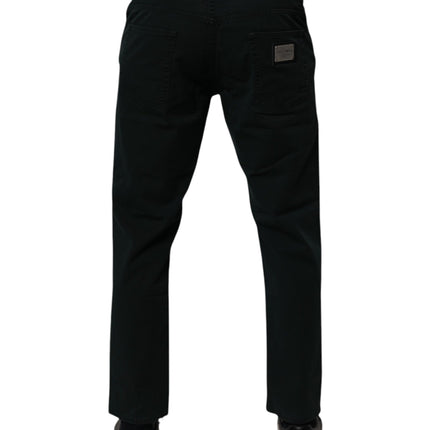 Dolce & Gabbana Dark Green Cotton Loose Men Denim Jeans