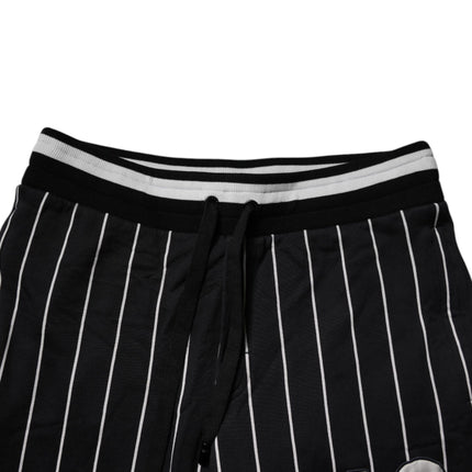 Dolce & Gabbana Black White Stripes Jogger Sweatpants Pants