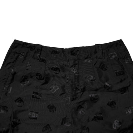 Dolce & Gabbana Black Logo Monogram Straight Pants