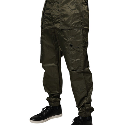 Dolce & Gabbana Dark Green Nylon Cargo Pants