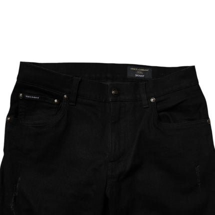 Dolce & Gabbana Black Cotton Stretch Skinny Men Denim Jeans