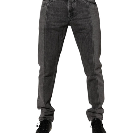 Dolce & Gabbana Two Tone Gray Cotton Denim Jeans