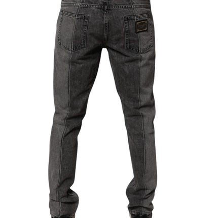 Dolce & Gabbana Two Tone Gray Cotton Denim Jeans