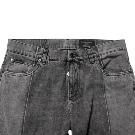 Dolce & Gabbana Two Tone Gray Cotton Denim Jeans