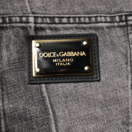 Dolce & Gabbana Two Tone Gray Cotton Denim Jeans