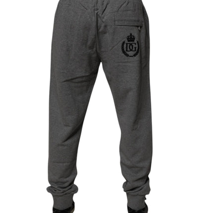 Dolce & Gabbana Gray Logo Cotton Jogger Men Sweatpants Pants