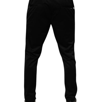 Dolce & Gabbana Black Polyester Men Jogger Sweatpants Pants