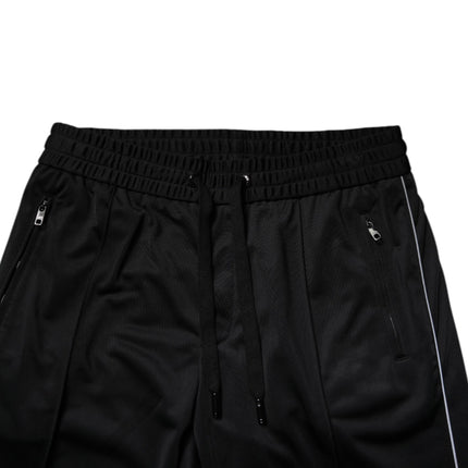 Dolce & Gabbana Black Polyester Men Jogger Sweatpants Pants