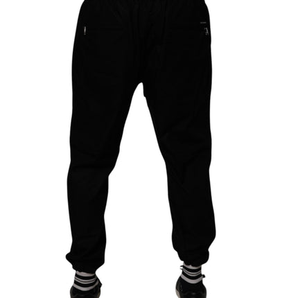Dolce & Gabbana Black Cotton Men Jogger Sweatpants Pants