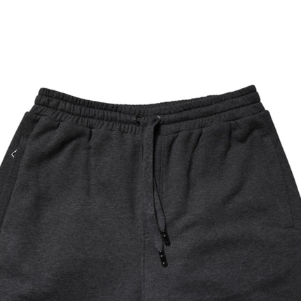 Dolce & Gabbana Dark Gray Cotton Layered Straight Sweatpants Pants