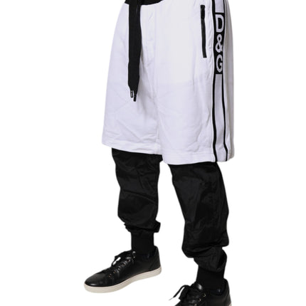 Dolce & Gabbana Black White Cotton Layered Sweatpants Pants