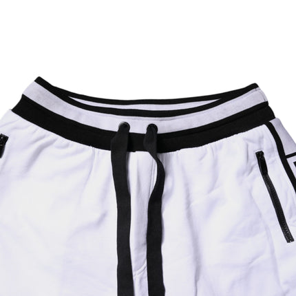Dolce & Gabbana Black White Cotton Layered Sweatpants Pants