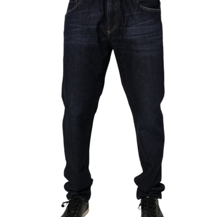 Dolce & Gabbana Dark Blue Cotton Stretch Skinny Denim Jeans