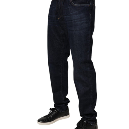 Dolce & Gabbana Dark Blue Cotton Stretch Skinny Denim Jeans