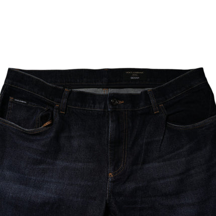 Dolce & Gabbana Dark Blue Cotton Stretch Skinny Denim Jeans