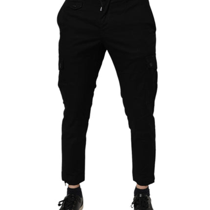 Dolce & Gabbana Black Cotton Stretch Skinny Cargo Denim Jeans