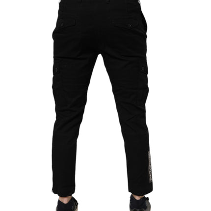 Dolce & Gabbana Black Cotton Stretch Skinny Cargo Denim Jeans