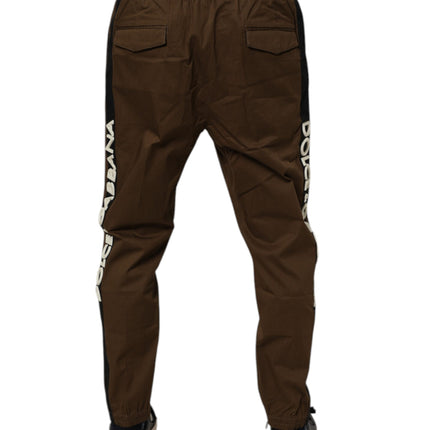Dolce & Gabbana Brown Cotton Stretch Jogger Sweatpants Pants
