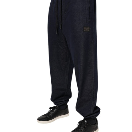 Dolce & Gabbana Black Jacquard Jogger Men Sweatpants Pants