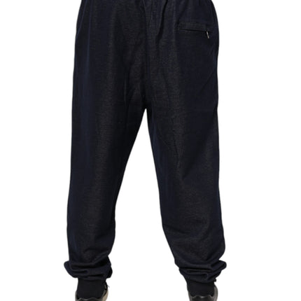 Dolce & Gabbana Black Jacquard Jogger Men Sweatpants Pants