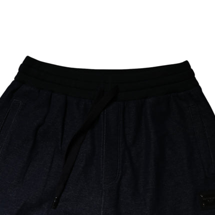 Dolce & Gabbana Black Jacquard Jogger Men Sweatpants Pants
