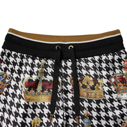 Dolce & Gabbana Multicolor Houndstooth Crown Men Sweatpants Pants