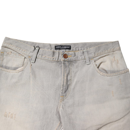 Dolce & Gabbana Light Gray Cotton Skinny Denim Jeans