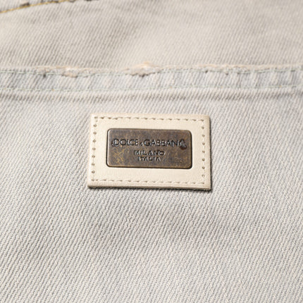 Dolce & Gabbana Light Gray Cotton Skinny Denim Jeans
