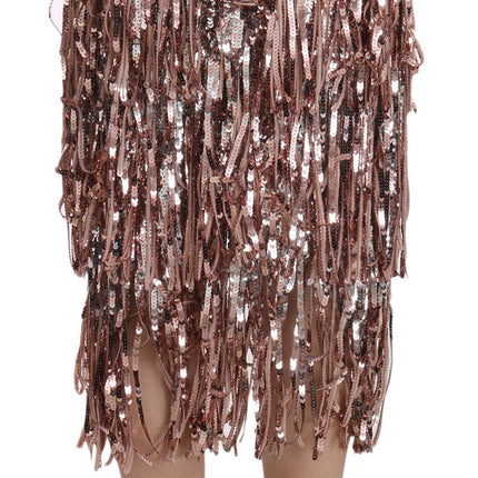 Dolce & Gabbana Sequin Embellished Fringe Midi Pencil Skirt