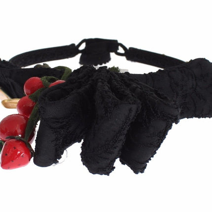 Dolce & Gabbana Diadem Headband Tiara Berry Fruit Crystal Bow Hair