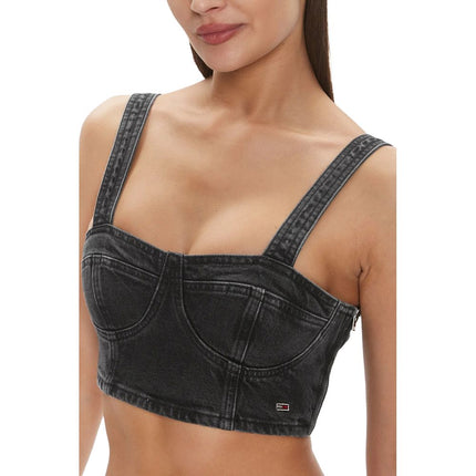 Tommy Hilfiger Jeans Black Recycled Cotton Top
