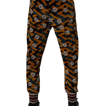 Dolce & Gabbana Multicolor Logo Monogram Jogger Sweatpants Pants