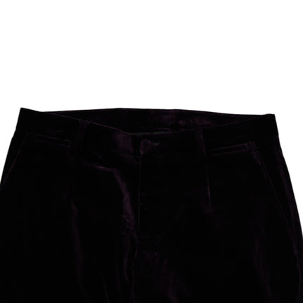 Dolce & Gabbana Violet Velvet Cotton Men Dress Formal Pants