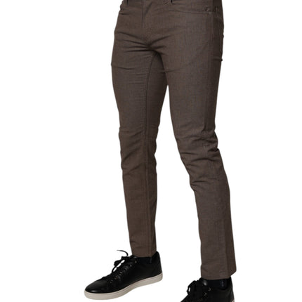 Dolce & Gabbana Brown Cotton Stretch Chino Pants