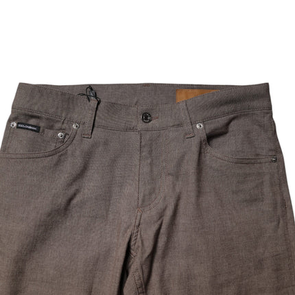 Dolce & Gabbana Brown Cotton Stretch Chino Pants