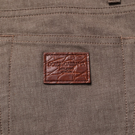 Dolce & Gabbana Brown Cotton Stretch Chino Pants