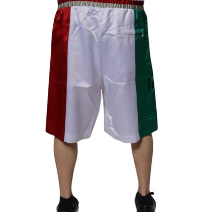 Dolce & Gabbana Multicolor Italia Polyester Bermuda Shorts