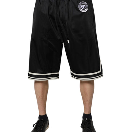 Dolce & Gabbana Black White Men Bermuda Sweatshorts Shorts