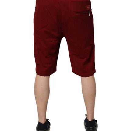 Dolce & Gabbana Bordeaux Cotton Bermuda Men Sweatshorts Shorts