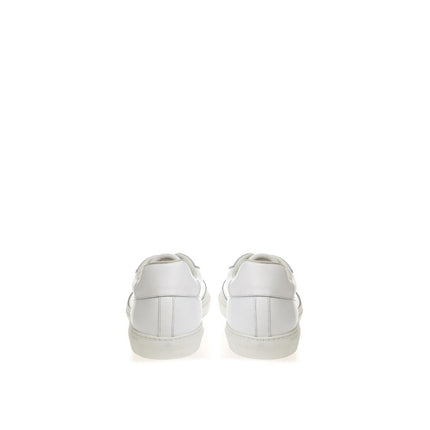 Roberto Cavalli White Leather Low Top Sneakers