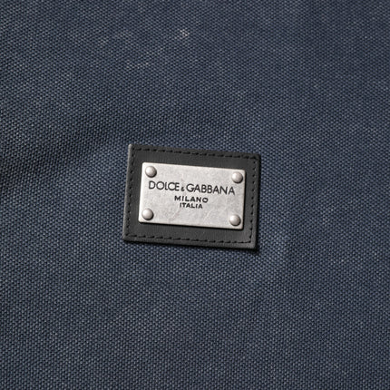 Dolce & Gabbana Dark Blue Logo Plaque Cotton Men Polo Shirt T-shirt