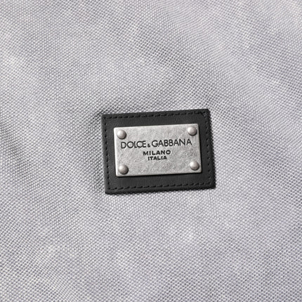 Dolce & Gabbana Gray Logo Plaque Cotton Men Polo Shirt T-shirt