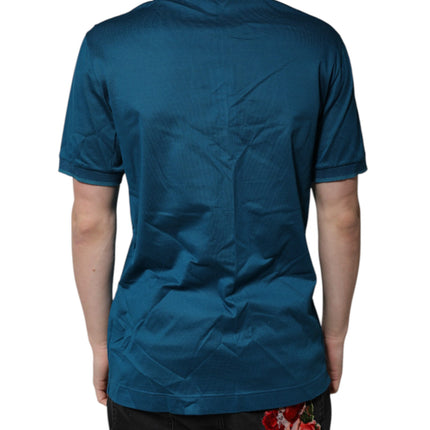 Dolce & Gabbana Blue Logo Cotton Men Polo Shirt T-shirt