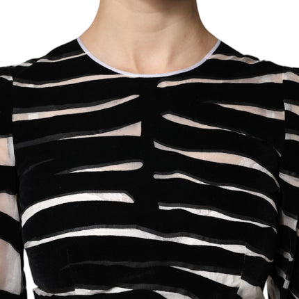 Dolce & Gabbana Black White Zebra A-line Sheath Mini Dress