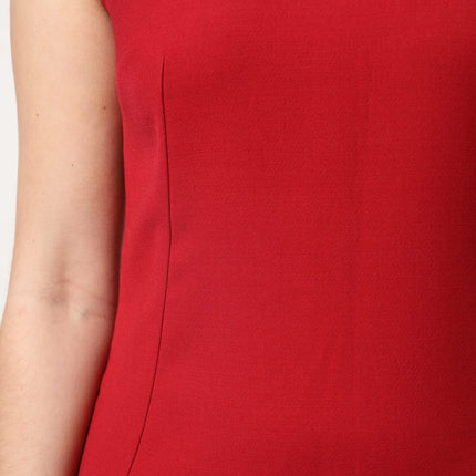 Dolce & Gabbana Red Wool Sleeveless Knee Length A-line Dress