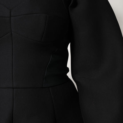 Dolce & Gabbana Black Cotton Long Sleeves A-line Mini Dress