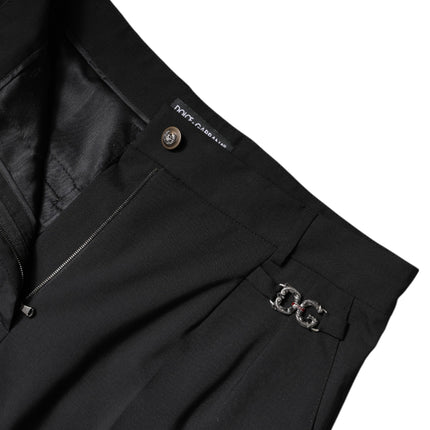 Dolce & Gabbana Black Polyester High Waist Dress Pants