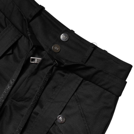 Dolce & Gabbana Black Cotton High Waist Cargo Pants