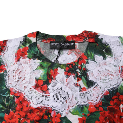 Dolce & Gabbana Multicolor Floral Lace Sleeveless Tank Top